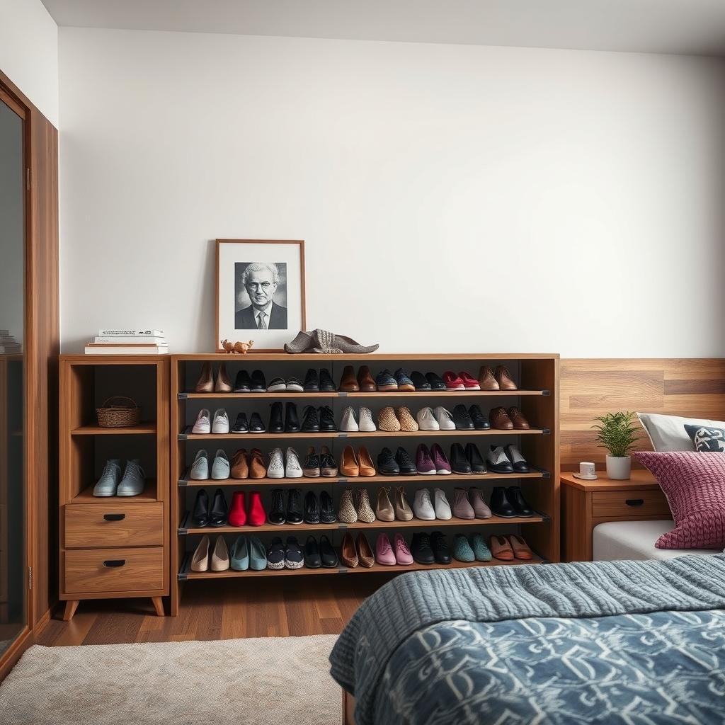 Can a shoe rack be kept in bedroom?