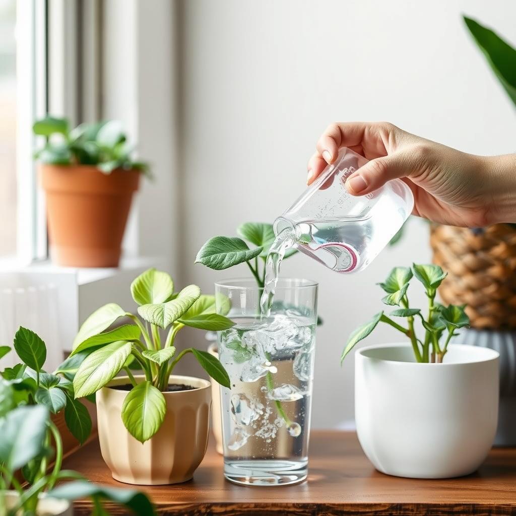 Can indoor plants be watered with distilled water?