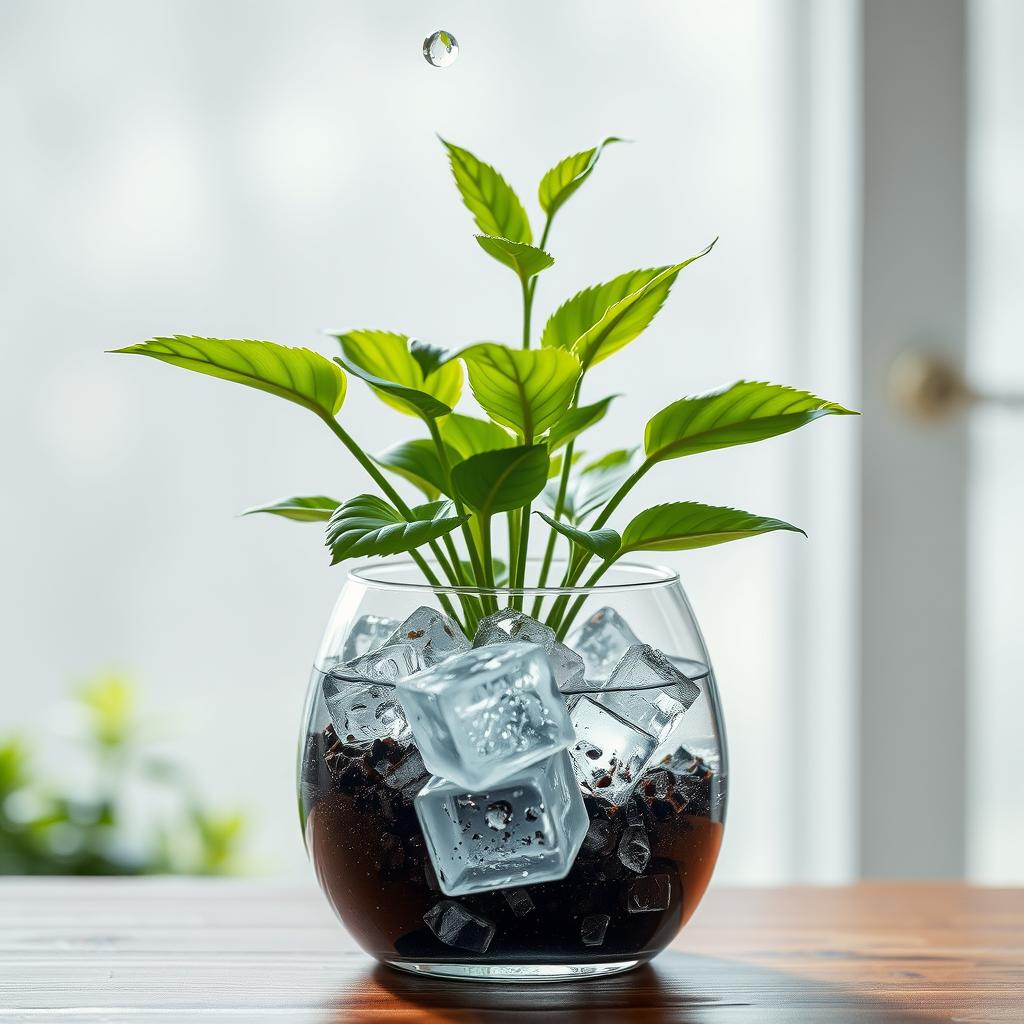 Can indoor plants be watered with ice cubes?