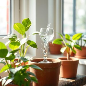 Can indoor plants be watered with soft water?